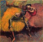 Two Dancers in Yellow and Pink by Edgar Degas